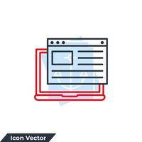 landing page icon logo vector illustration. website wire frame interface template symbol template for graphic and web design collection