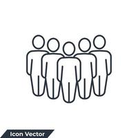 equipo icono logo vector ilustración. plantilla de símbolo de personas para la colección de diseño gráfico y web