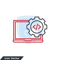 coding icon logo vector illustration. Web Development and Website Configuration symbol template for graphic and web design collection