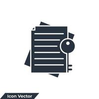 keyword icon logo vector illustration. key and document symbol template for graphic and web design collection