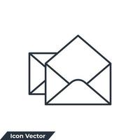 Ilustración de vector de logotipo de icono de correo electrónico. plantilla de símbolo de servicios de correo de sobre para la colección de diseño gráfico y web