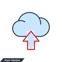 upload icon logo vector illustration. cloud and arrow upload symbol template for graphic and web design collection