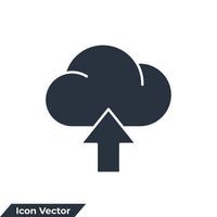 cargar ilustración de vector de logotipo de icono. plantilla de símbolo de carga de nube y flecha para la colección de diseño gráfico y web