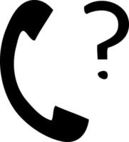 flat symbol telephone receiver with question mark vector