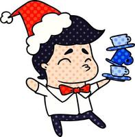 christmas cartoon of kawaii boy vector