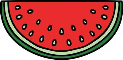 quirky hand drawn cartoon watermelon vector