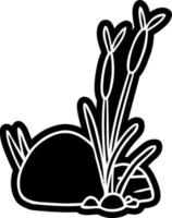 cartoon icon drawing of stone and pebbles vector