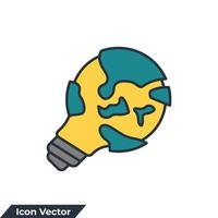 ilustración de vector de logotipo de icono de solución global. plantilla de símbolo de bombilla y globo para la colección de diseño gráfico y web