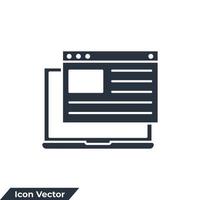 landing page icon logo vector illustration. website wire frame interface template symbol template for graphic and web design collection