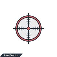 ilustración de vector de logotipo de icono de destino. plantilla de símbolo de objetivo para la colección de diseño gráfico y web