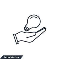 Ilustración de vector de logotipo de icono de servicio creativo. proponer una plantilla de símbolo de idea brillante para la colección de diseño gráfico y web