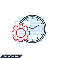 Ilustración de vector de logotipo de icono de gestión de tiempo. plantilla de símbolo de reloj y engranaje para la colección de diseño gráfico y web