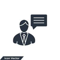 Ilustración de vector de logotipo de icono de consultoría en línea. plantilla de símbolo de soporte de contacto para la colección de diseño gráfico y web