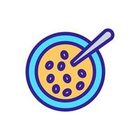 liquid oatmeal in plate top view icon vector outline illustration