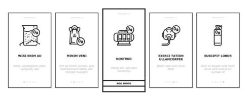 Oxygen O2 Chemical Onboarding Icons Set Vector