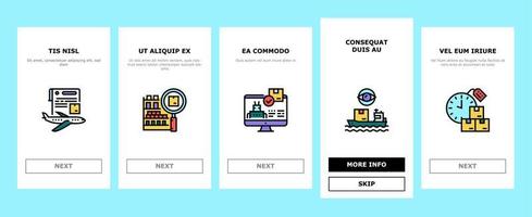 Supply Chain Management Onboarding Icons Set Vector