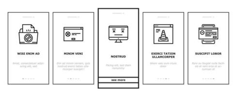 vector de conjunto de iconos de incorporación de página web no encontrada