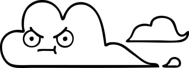 line drawing cartoon white cloud