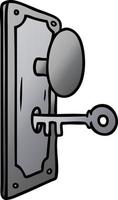 gradient cartoon doodle of a door handle vector