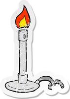 retro distressed sticker of a cartoon bunsen burner vector