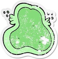 distressed sticker of a cartoon amoeba vector