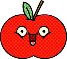 comic book style cartoon red apple vector