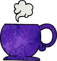 quirky hand drawn cartoon hot drink vector