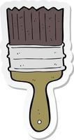 sticker of a cartoon paint brush vector