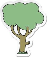 sticker of a cartoon tree vector