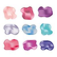 colorful watercolor blots isolated on white background vector