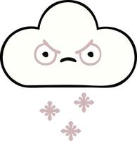 cute cartoon snow cloud vector