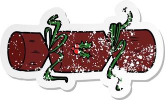 distressed sticker of a xmas cracker cartoon vector