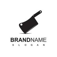 Butcher Logo Template With Knife Icon vector