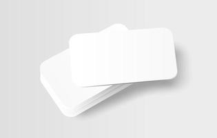 Business Card Realistic White Stack Blank Mockup Template Presentation Showcase Stationary Office Illustration vector
