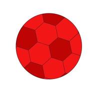 balón de fútbol rojo sobre blanco vector