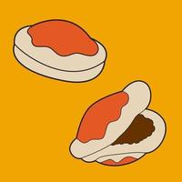 illustration two dorayaki vector