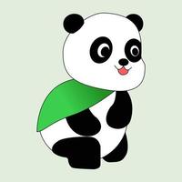 illustration of little panda wearing a robe vector