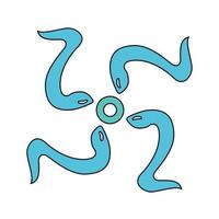 illustration of a snake forming a circle on a white background vector