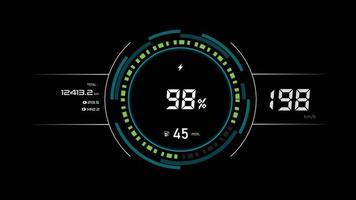 EV Car panel, Electric vehicle car dashboard design element elegant and simple style for alternative sustainable clean power and futuristic transport concept, Circle speedometer of the car vector