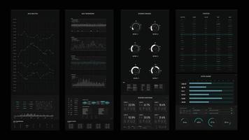 panel de diseño hud de interfaz de usuario futurista de ciencia ficción para aplicaciones comerciales. concepto de tecnología abstracta, concepto de tecnología fui relación de aspecto de pantalla ancha, holograma, comunicación, estadística, datos, infografía vector