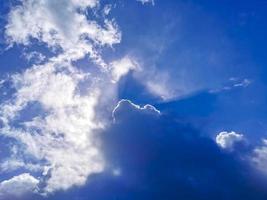 Blue sky with beautiful clouds on sunny day in Mexico. photo