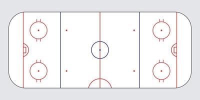 Ice hockey field, top view vector