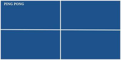 Ping pong table in blue color, top view vector