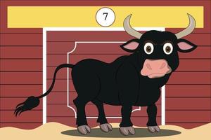 Illustration of a bull in a bullring vector