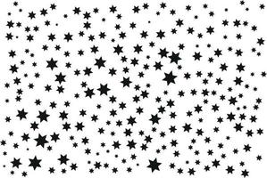 estrellas negras sobre fondo blanco, fiesta de confeti de estrellas vector