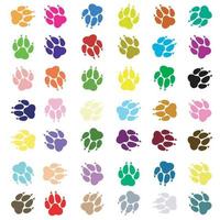 Pattern and design of colored wolf paws vector