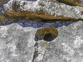 Texture pattern of Tulum ruins Mayan site temple pyramids Mexico. photo