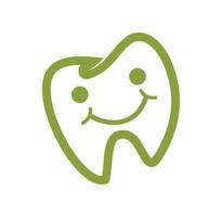 Funny pedriatic dentistry tooth logo design illustration vector