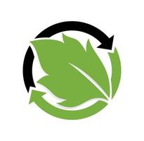 Recycling Eco green leaf logo design illustration vector