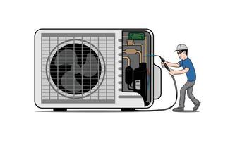 HVAC service with character design illustration vector